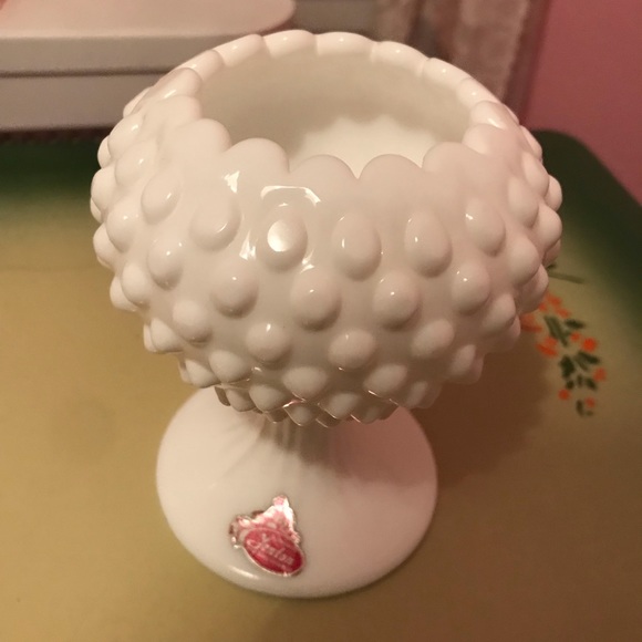 Vintage Fenton White Hobnail Milk Glass ~ Lot of 3 Ball Dishes ~ Ruffled Edges - Picture 5 of 5